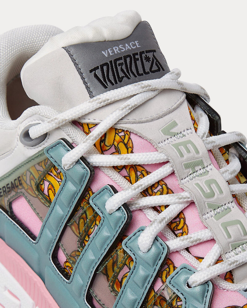 Versace Trigreca White / Pink Low Top Sneakers - 3