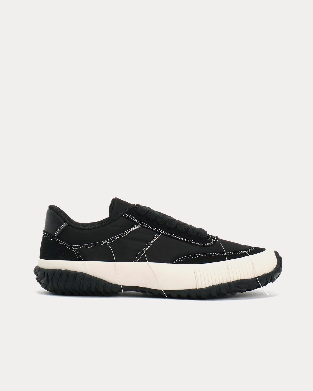 Yohji Yamamoto Y's Ox Rough Stitch Black / White Low Top Sneakers - 1