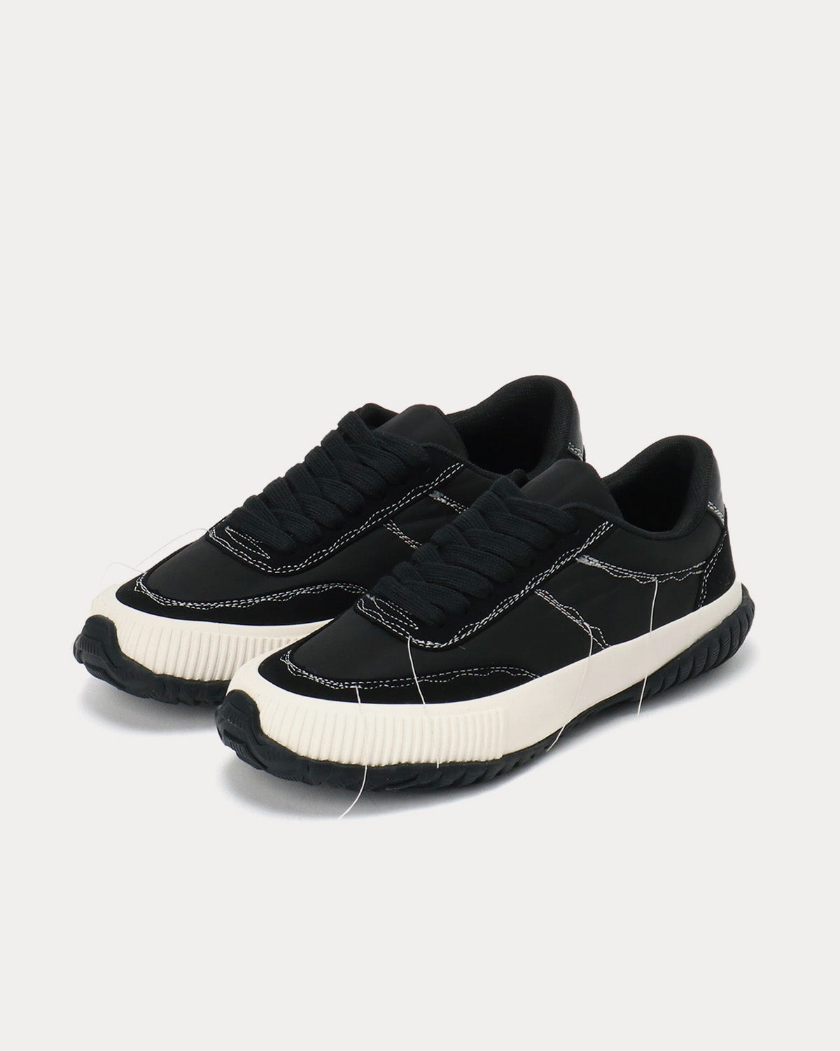 Yohji Yamamoto Y's Ox Rough Stitch Black / White Low Top Sneakers - 3