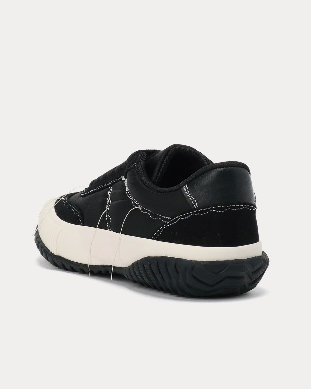 Yohji Yamamoto Y's Ox Rough Stitch Black / White Low Top Sneakers - 4