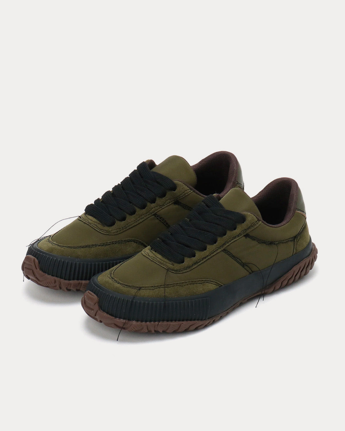 Yohji Yamamoto Y's Ox Rough Stitch Khaki Low Top Sneakers - 3