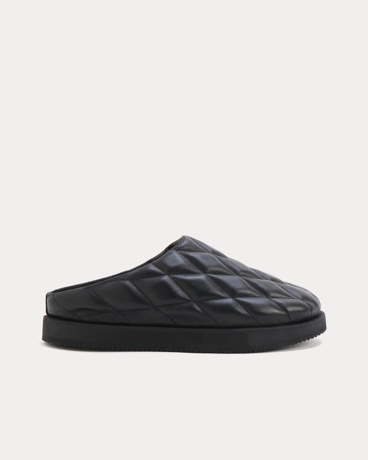 Yohji Yamamoto Y's Cow Leather Quilting Black Slip Ons - 1