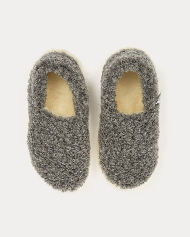 Yoko Wool Siberian Wool Graphite Slip Ons - 2