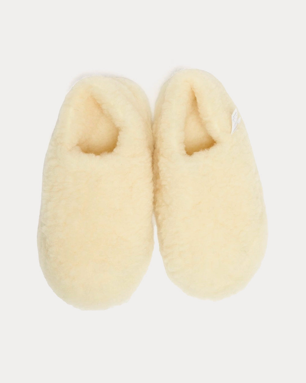 Yoko Wool Siberian Wool Beige Slip Ons - 2