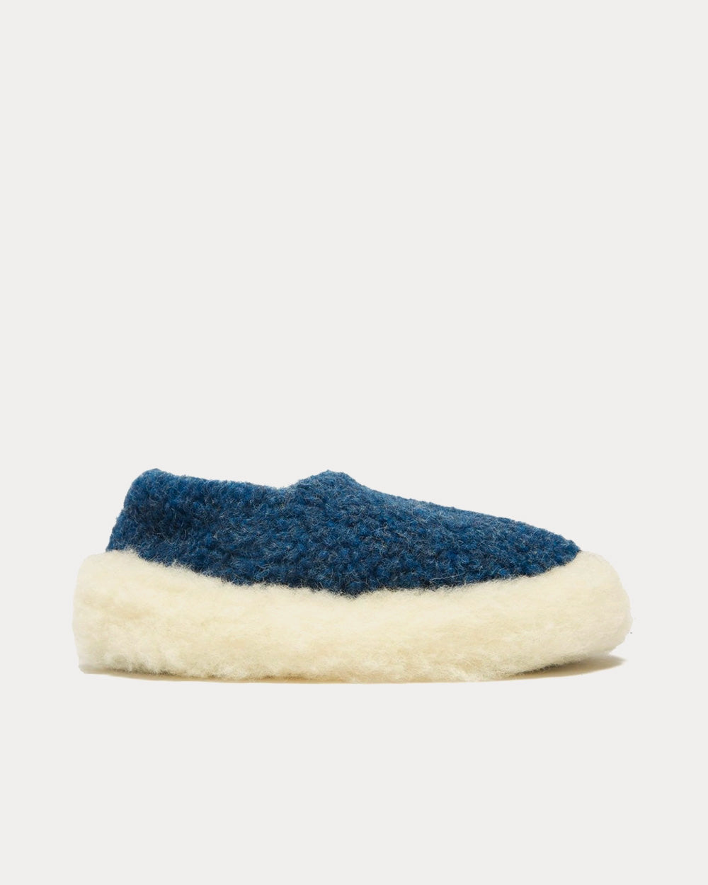 Yoko Wool Siberian Wool Blue Slip Ons - 1