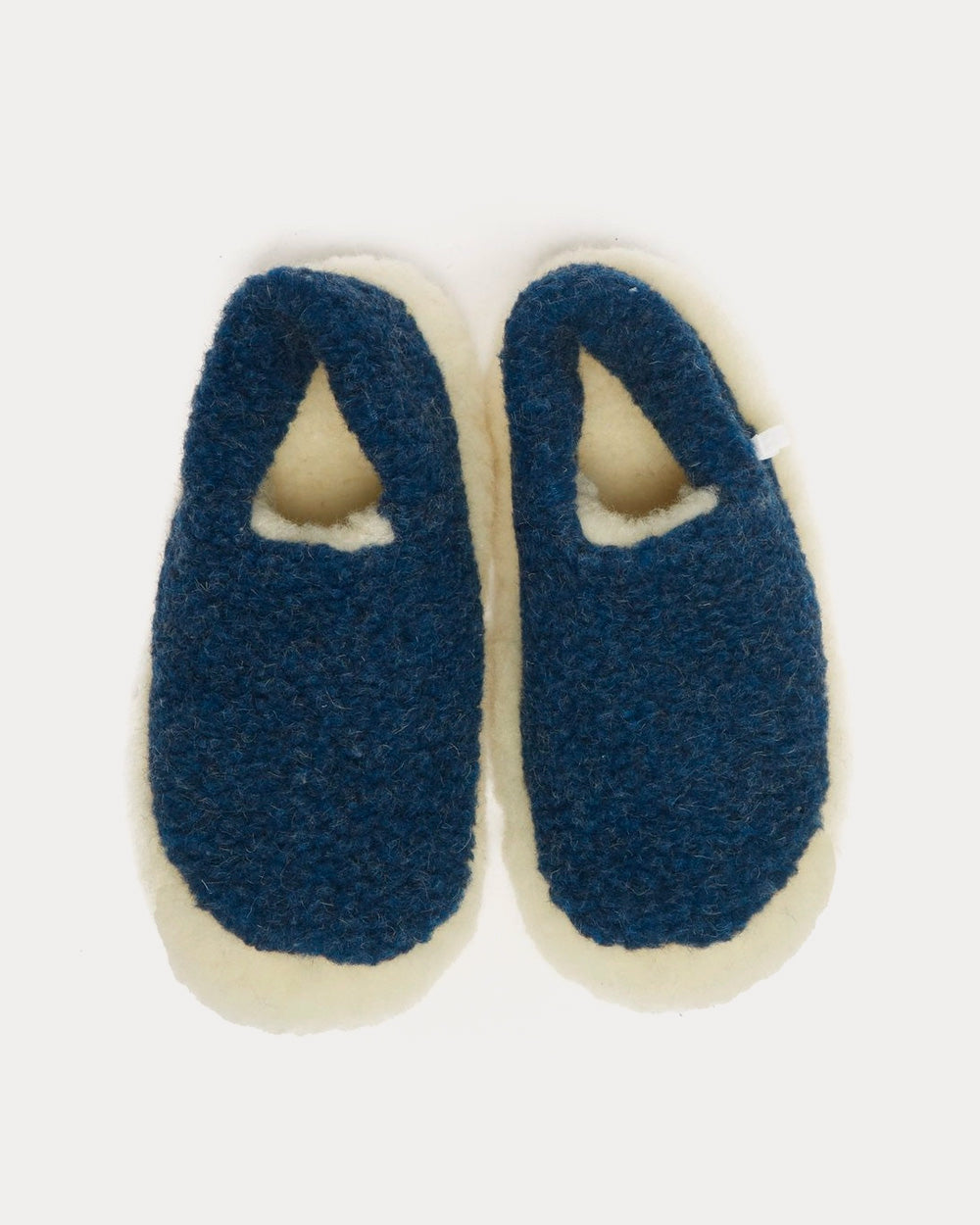 Yoko Wool Siberian Wool Blue Slip Ons - 2