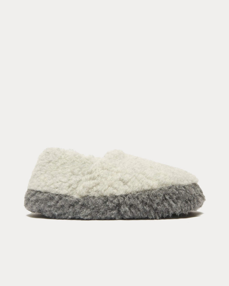 Yoko Wool Siberian Wool Grey Slip Ons - 1