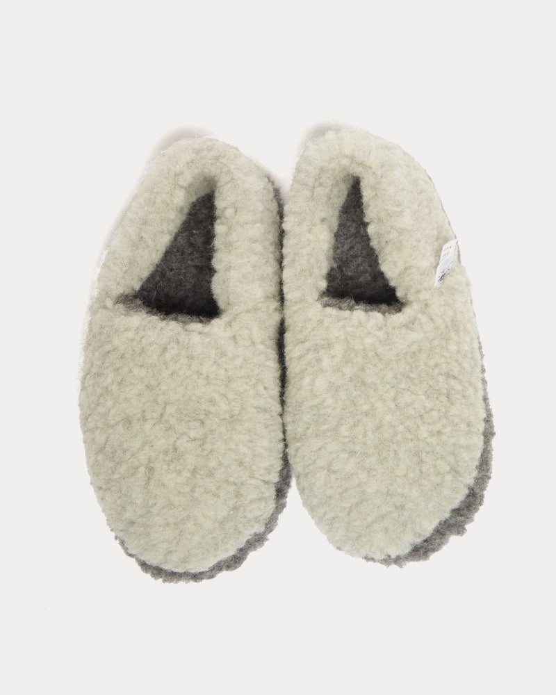 Yoko Wool Siberian Wool Grey Slip Ons - 2