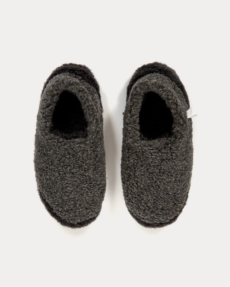 Yoko Wool x Goodhood Siberian Wool Graphite / Black Slip Ons - 2