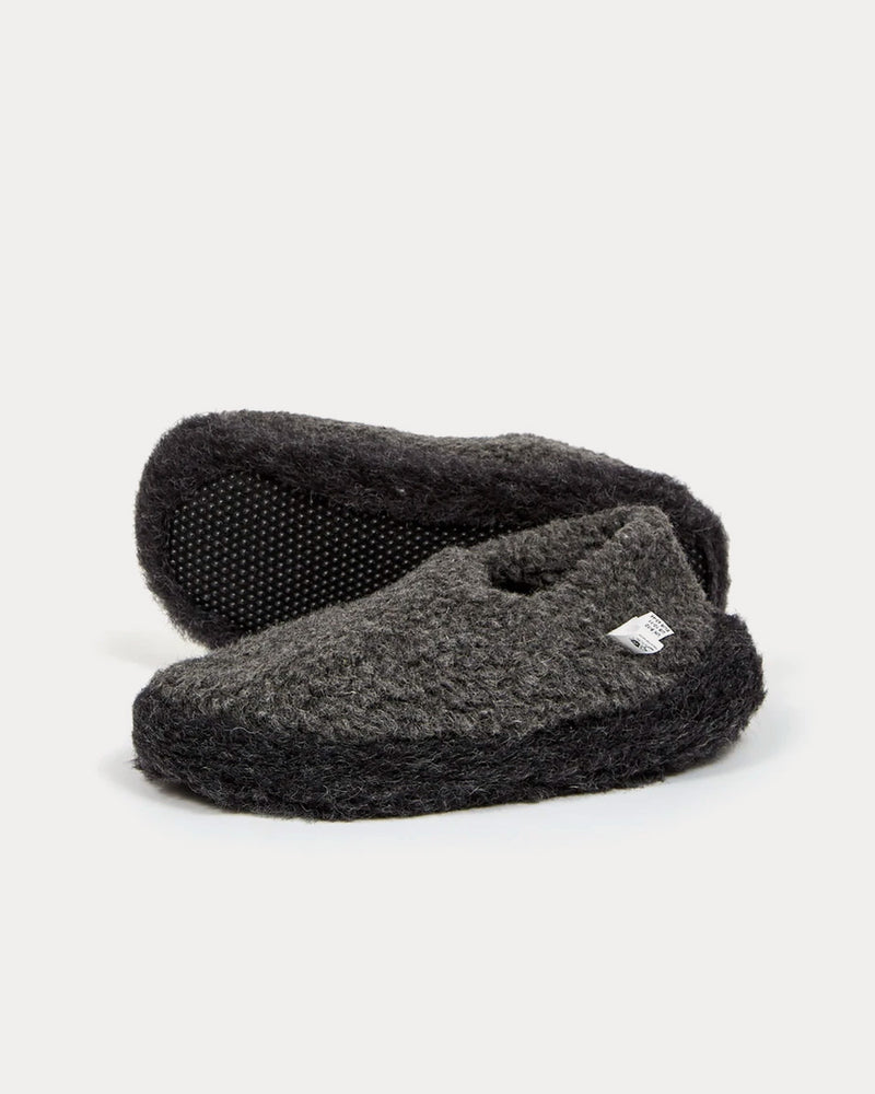 Yoko Wool x Goodhood Siberian Wool Graphite / Black Slip Ons - 3