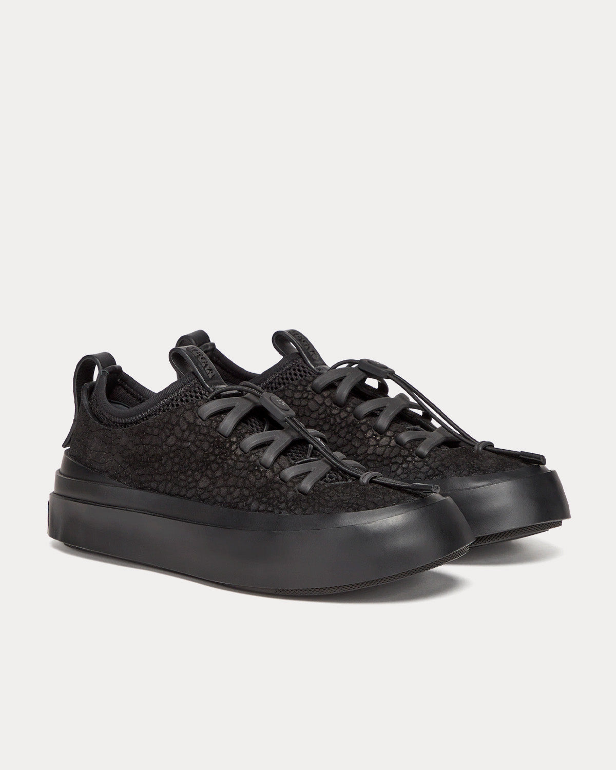 Zegna x Mr Bailey Triple Stitch Suede Black Low Top Sneakers - 3