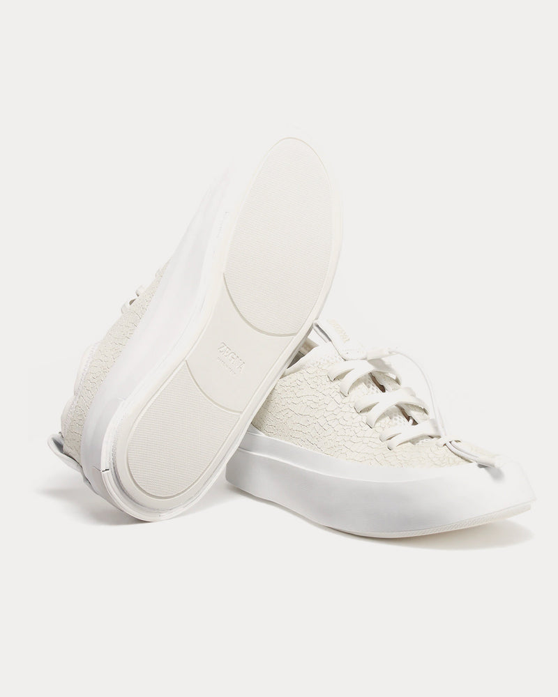 Zegna x Mr Bailey Triple Stitch Suede White Low Top Sneakers - 4