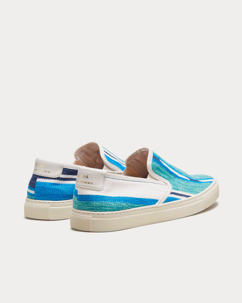 Zespa Textile Fantaisie Kilim Bleu Slip On Sneakers - 4