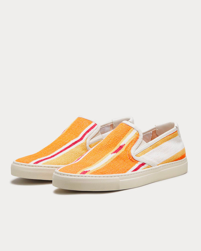 Zespa Textile Fantaisie Kilim Orange Slip On Sneakers - 2