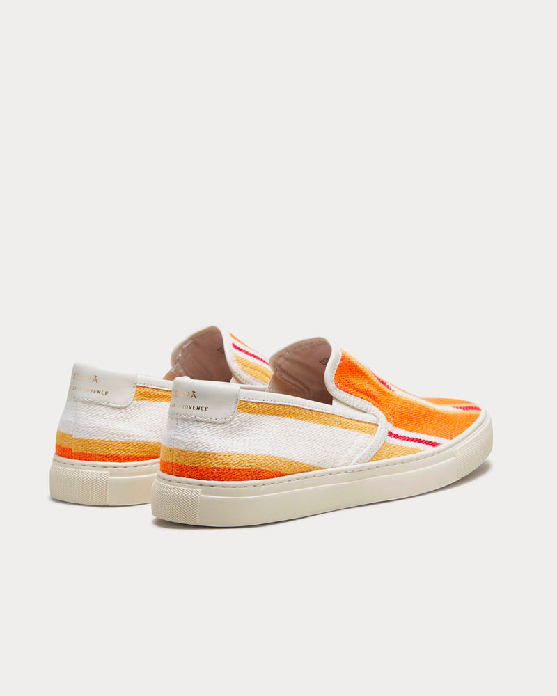 Zespa Textile Fantaisie Kilim Orange Slip On Sneakers - 4